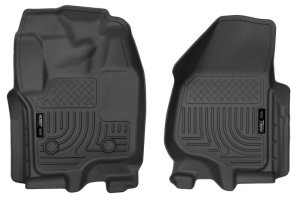 Ford Super Duty Floor Mats - Front - Husky Liners - WeatherBeater - Black - `12-`15